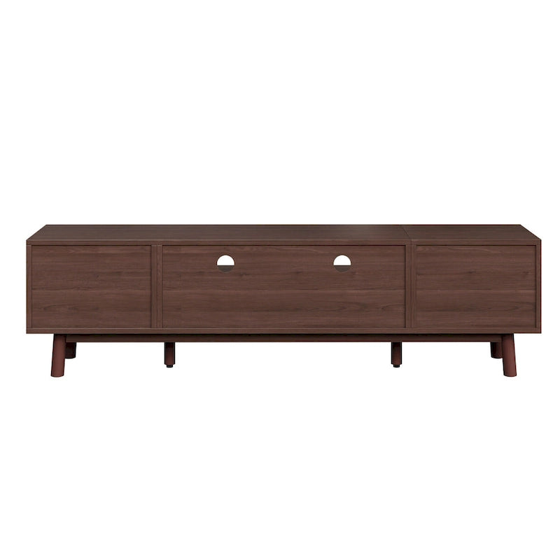 Meuble TV en bois pour téléviseurs de 75 pouces, Meuble TV moderne pour salon