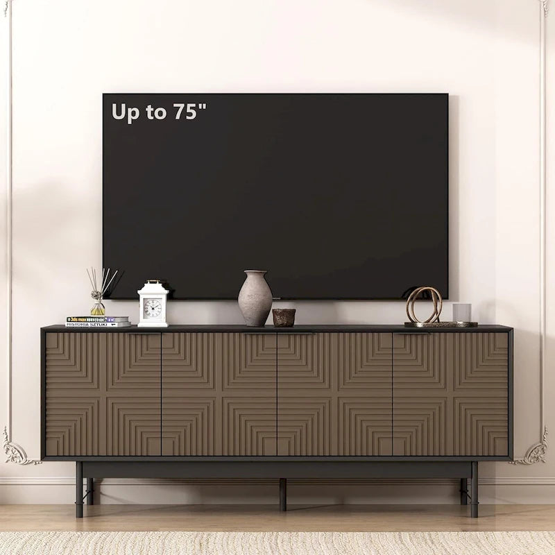 WESOME 64.45 Meuble TV / Meuble multimédia de style Mid-Century avec portes
