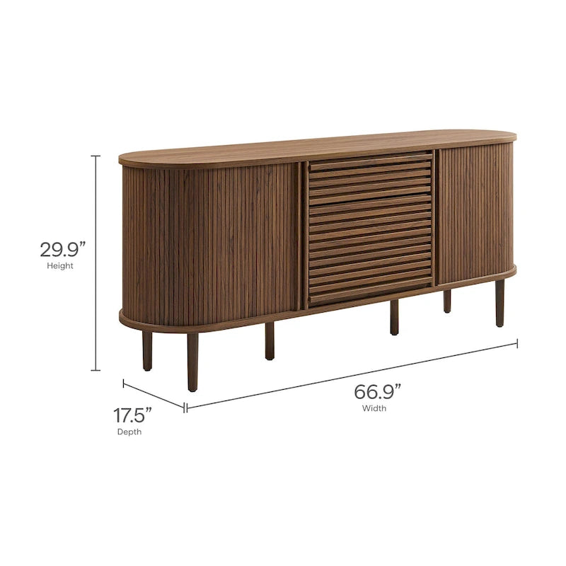 Meuble de rangement ovale cannelé Harlan 67
