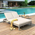 Chaise longue à 2 positions réglables, plateaux pliants pour la piscine, le patio