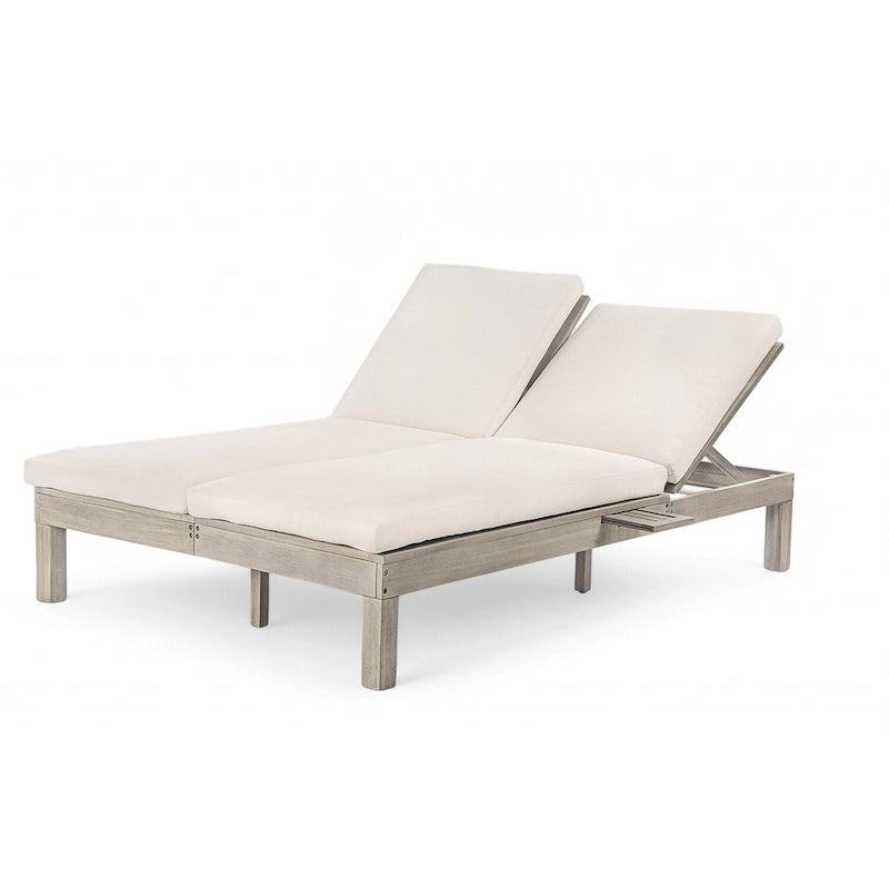 Chaise longue à 2 positions réglables, plateaux pliants pour la piscine, le patio