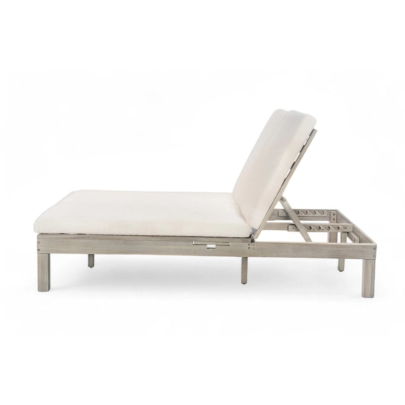 Chaise longue à 2 positions réglables, plateaux pliants pour la piscine, le patio