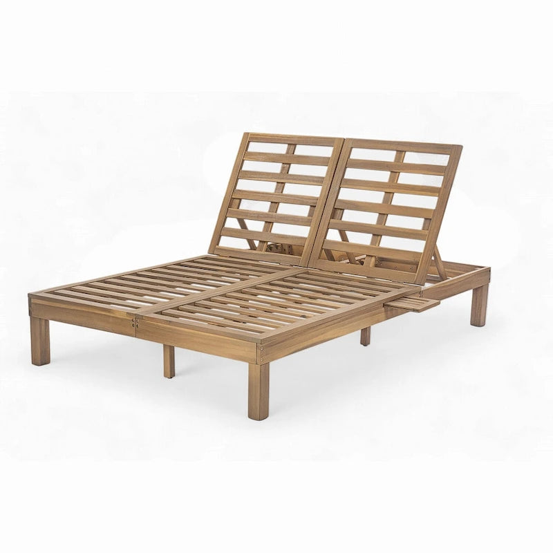 Chaise longue à 2 positions réglables, plateaux pliants pour la piscine, le patio