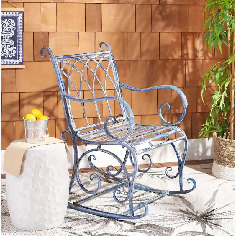 SAFAVIEH Outdoor Amara, fauteuil à bascule – 33 larg. x 37 prof. x 23 haut. (po)