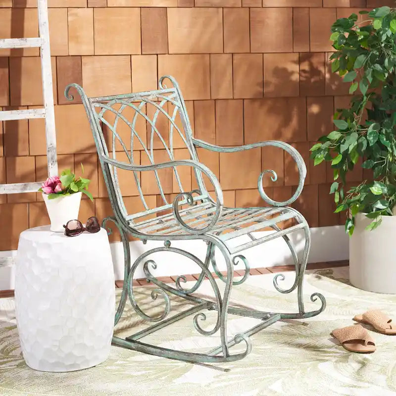SAFAVIEH Outdoor Amara, fauteuil à bascule – 33 larg. x 37 prof. x 23 haut. (po)