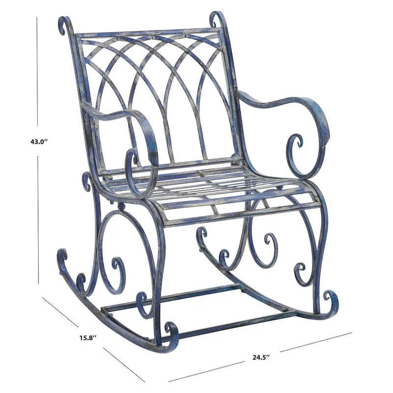 SAFAVIEH Outdoor Amara, fauteuil à bascule – 33 larg. x 37 prof. x 23 haut. (po)