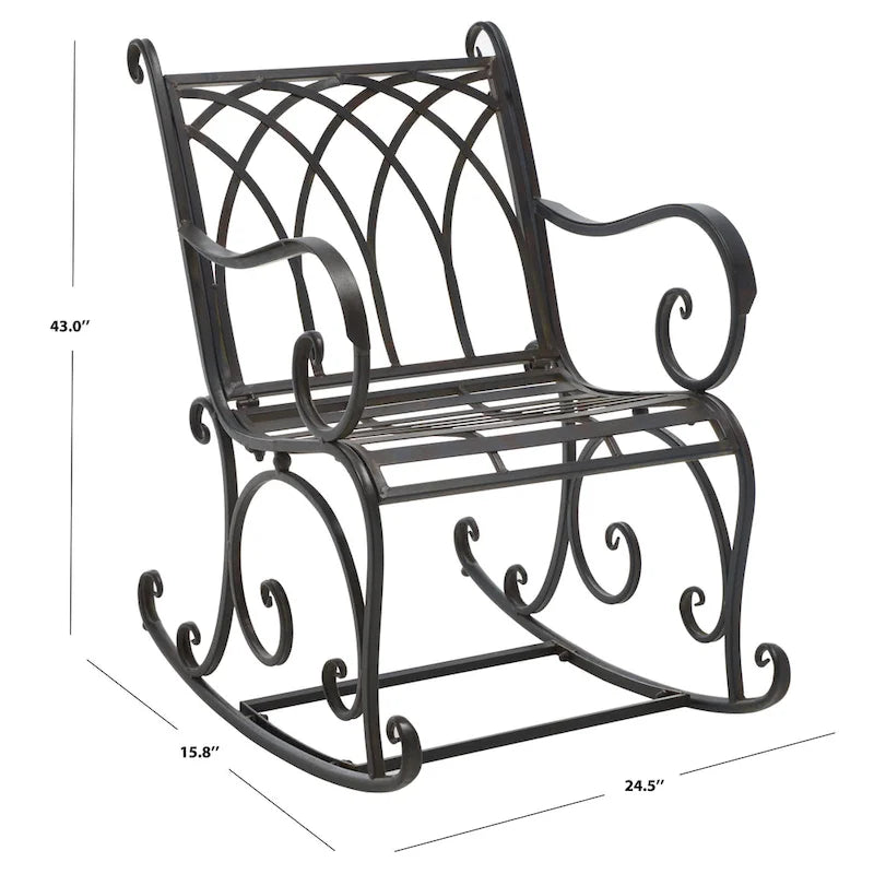 SAFAVIEH Outdoor Amara, fauteuil à bascule – 33 larg. x 37 prof. x 23 haut. (po)
