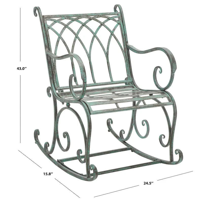 SAFAVIEH Outdoor Amara, fauteuil à bascule – 33 larg. x 37 prof. x 23 haut. (po)