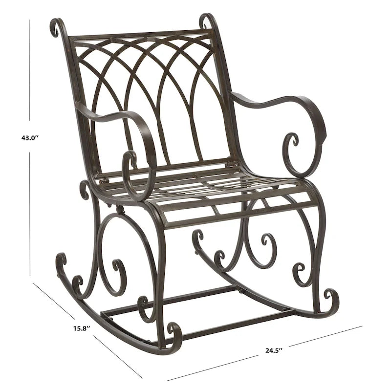 SAFAVIEH Outdoor Amara, fauteuil à bascule – 33 larg. x 37 prof. x 23 haut. (po)
