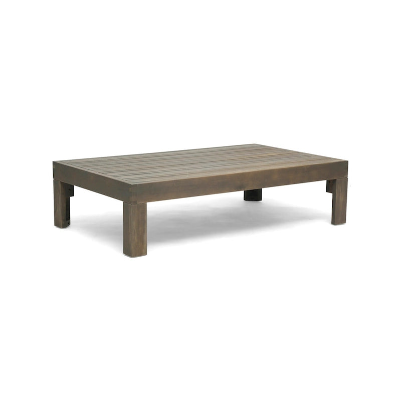 Liom Ensemble de canapé sectionnel d'extérieur 5 pièces avec pouf, table basse, gris