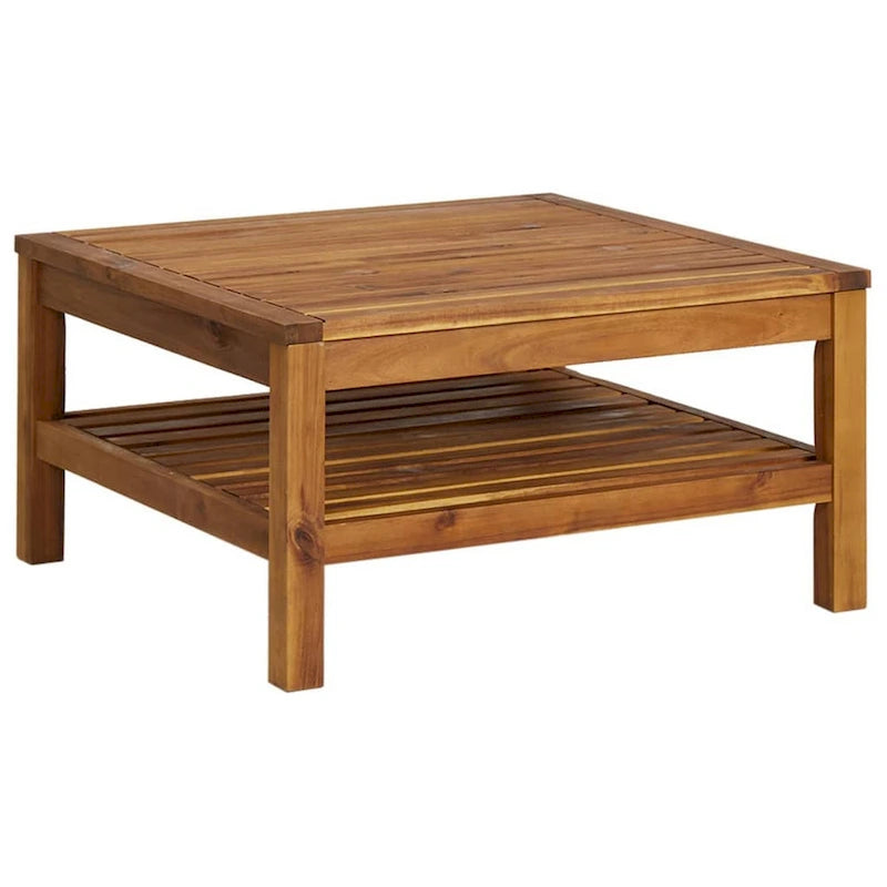 Ensemble de canapé modulaire d'extérieur 6 pièces, coussins crème, bois d'acacia massif marron