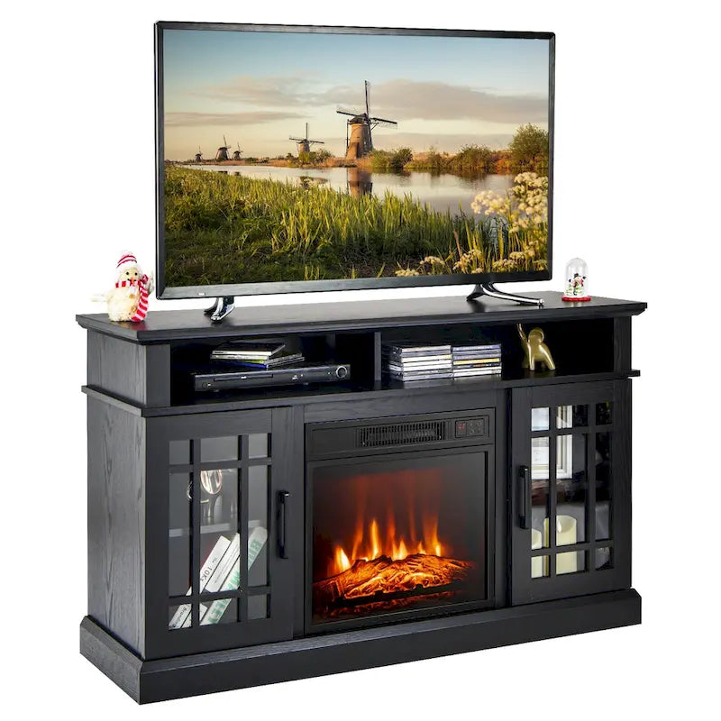 Meuble TV Gymax 48 po avec console, meuble TV avec cheminée - 48 x 16 x 30 po