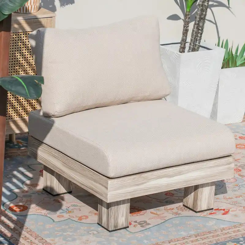 Ensemble de canapés de patio en aluminium avec coussins rembourrés en éponge et table basse