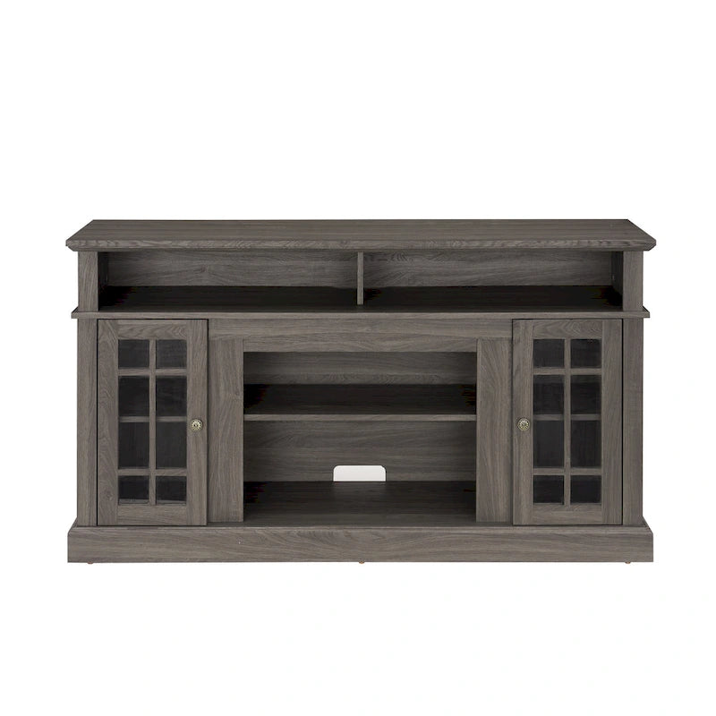 Meuble TV américain classique avec 4 étagères de rangement et 2 placards de rangement pour le salon familial ou le bureau