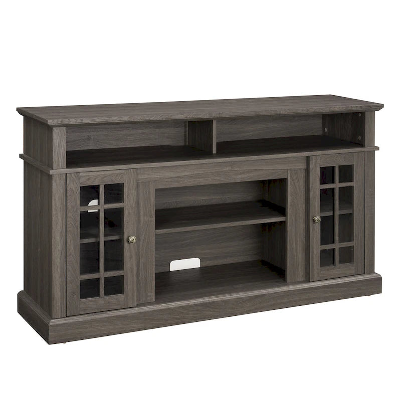 Meuble TV américain classique avec 4 étagères de rangement et 2 placards de rangement pour le salon familial ou le bureau