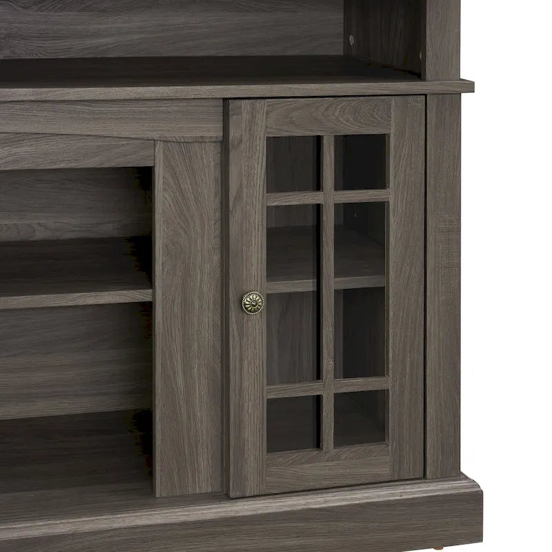 Meuble TV américain classique avec 4 étagères de rangement et 2 placards de rangement pour le salon familial ou le bureau