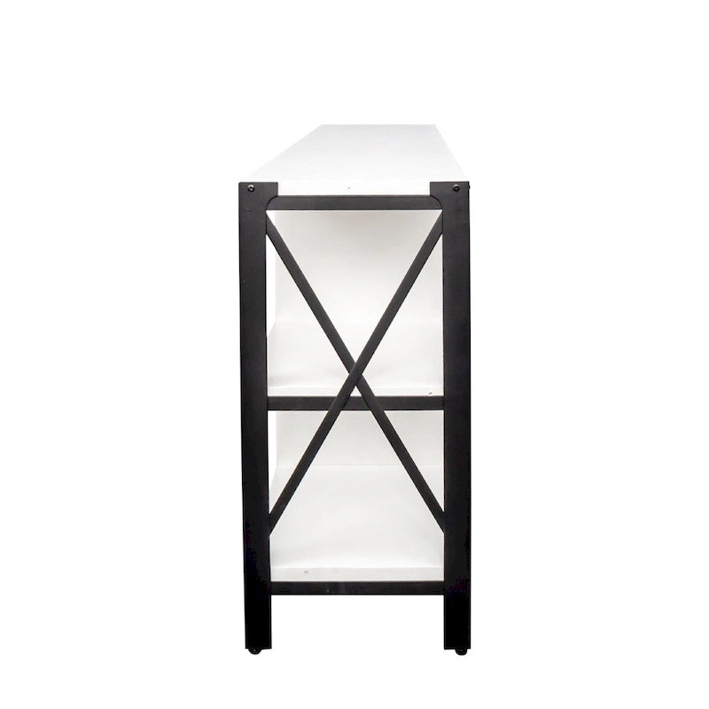 Meuble TV de style industriel/ferme avec 4 étagères et 2 armoires de rangement pour salons et cuisines