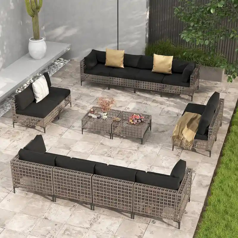 Ensemble de sièges d'extérieur sectionnels Patip avec coussins