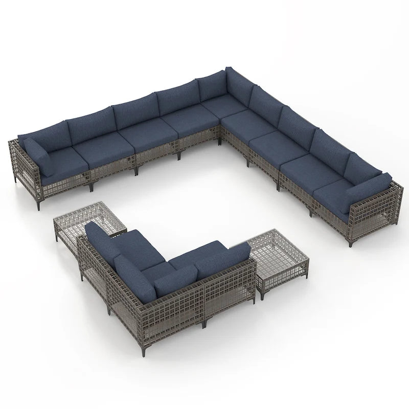 Ensemble de sièges d'extérieur sectionnels Patip avec coussins