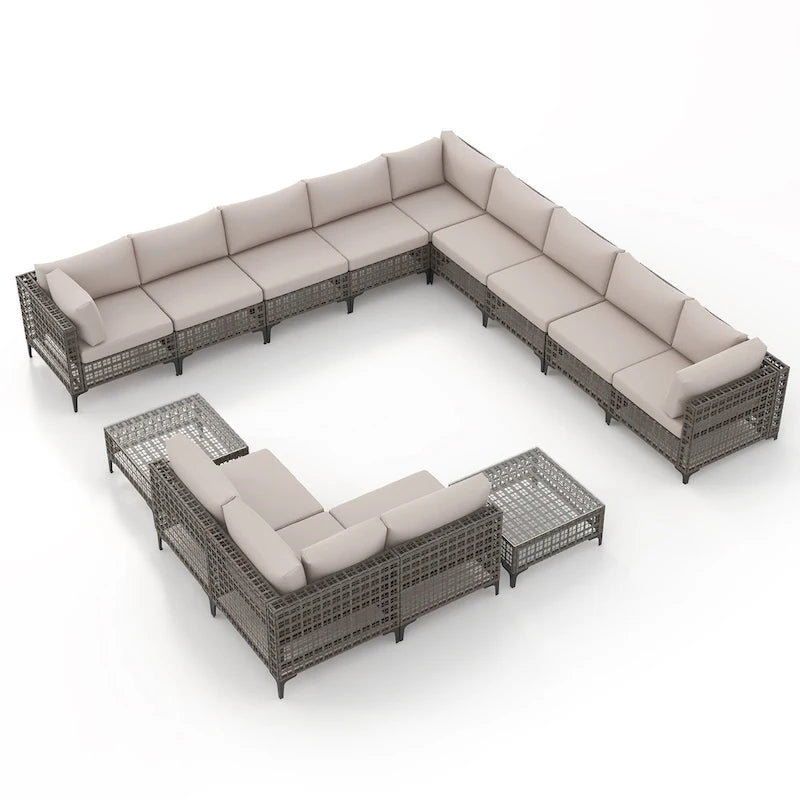 Ensemble de sièges d'extérieur sectionnels Patip avec coussins