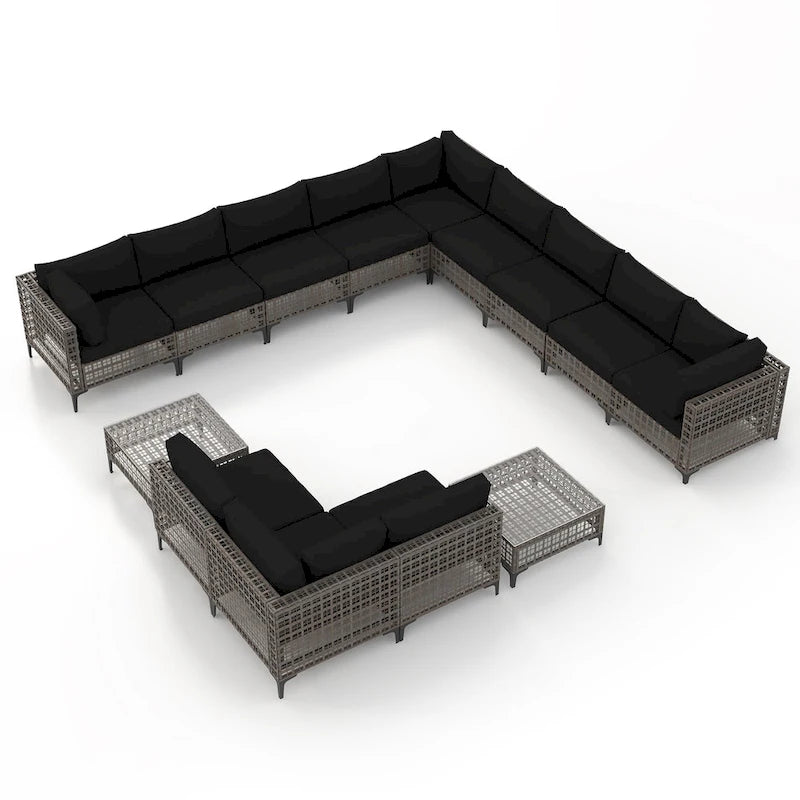 Ensemble de sièges d'extérieur sectionnels Patip avec coussins