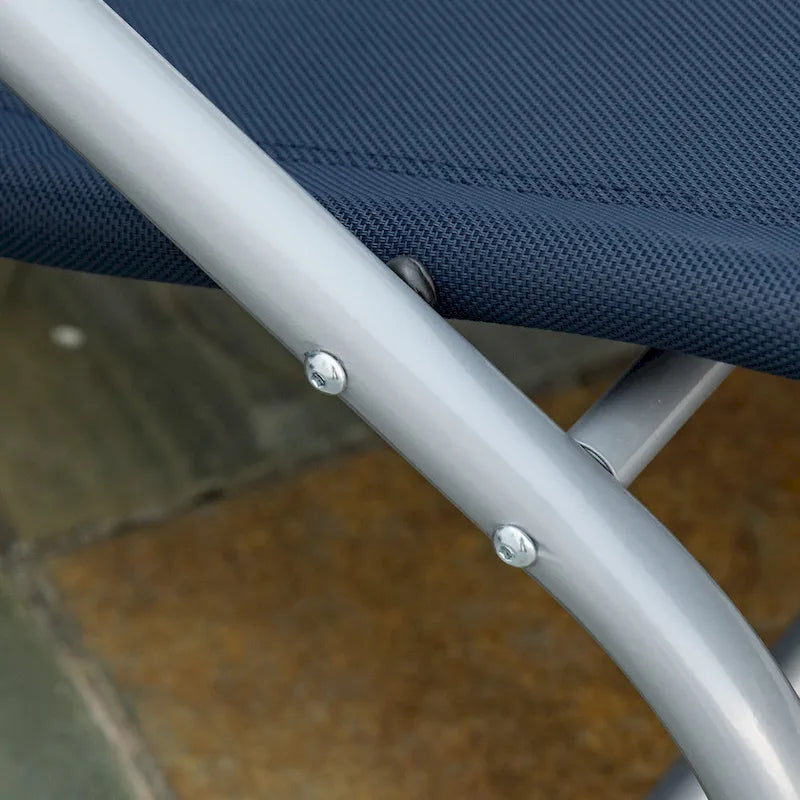 Outsunny Chaise longue à bascule zéro gravité d'extérieur avec oreiller détachable pour patio, terrasse, piscine
