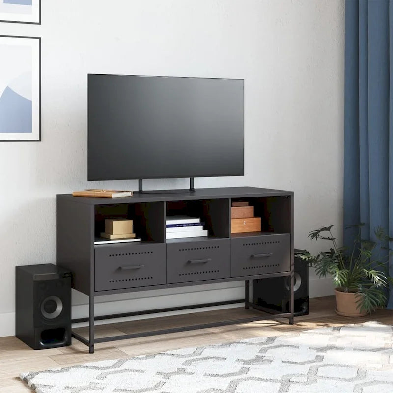 Meuble TV vidaXL Meuble console Meuble de salon Acier - 15,4 x 39,6 x 23,8