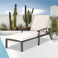Chaise longue d'extérieur en aluminium inclinable 5 positions avec coussin