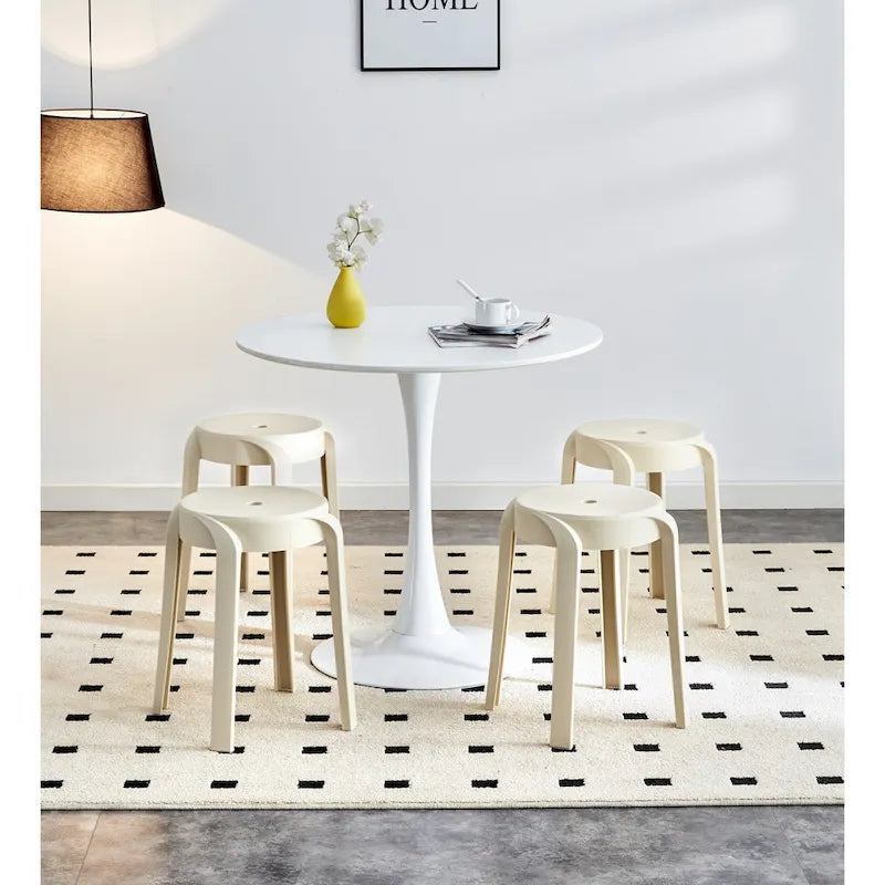 Lot de 6 tabourets empilables en plastique, tabourets gigognes, tabourets ronds pour la maison, le bureau et la salle de classe