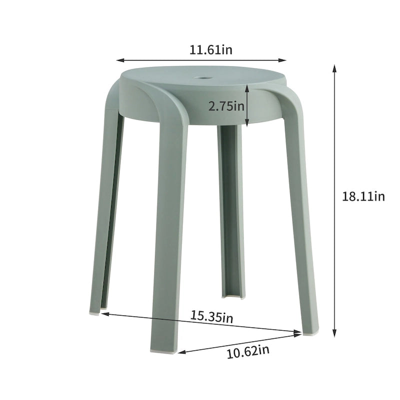 Lot de 6 tabourets empilables en plastique, tabourets gigognes, tabourets ronds pour la maison, le bureau et la salle de classe
