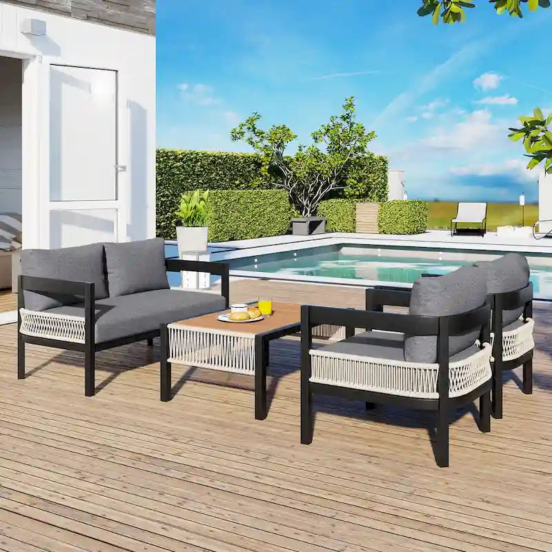 Ensemble de canapés de jardin en fer multi-personnes