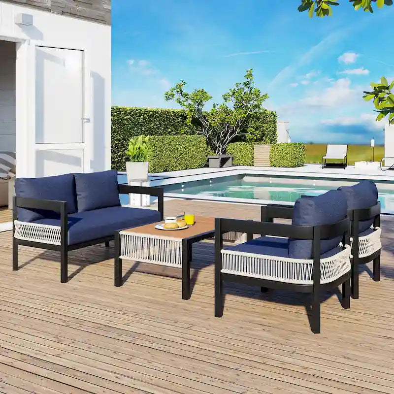 Ensemble de canapés de jardin en fer multi-personnes