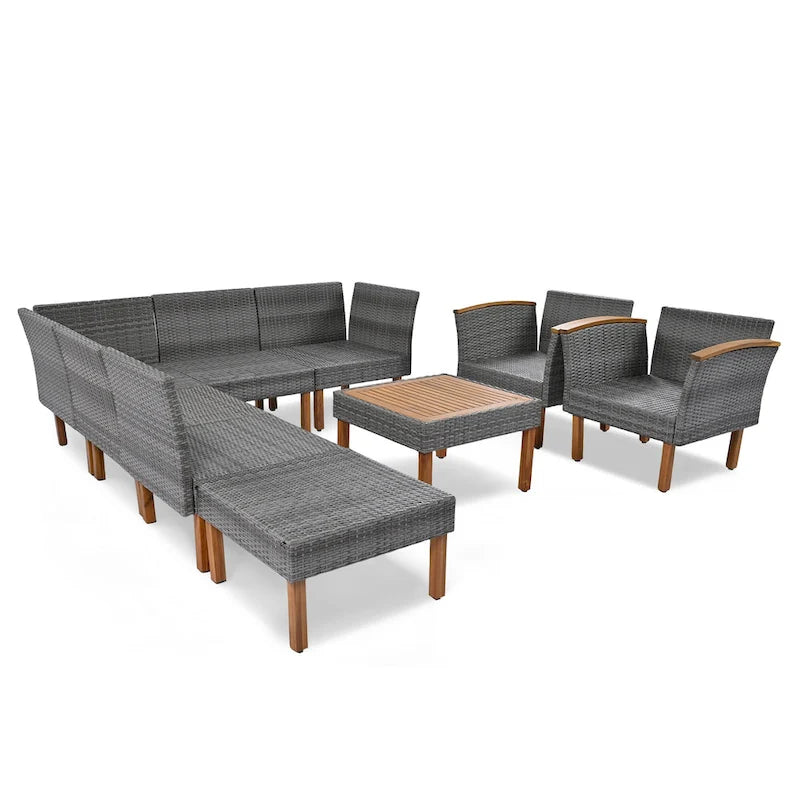 Ensemble de conversation d'extérieur 9 pièces