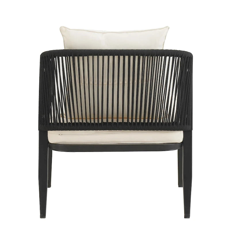 Chaises d'extérieur en métal avec table en fer pour terrasses (Lot de 4)