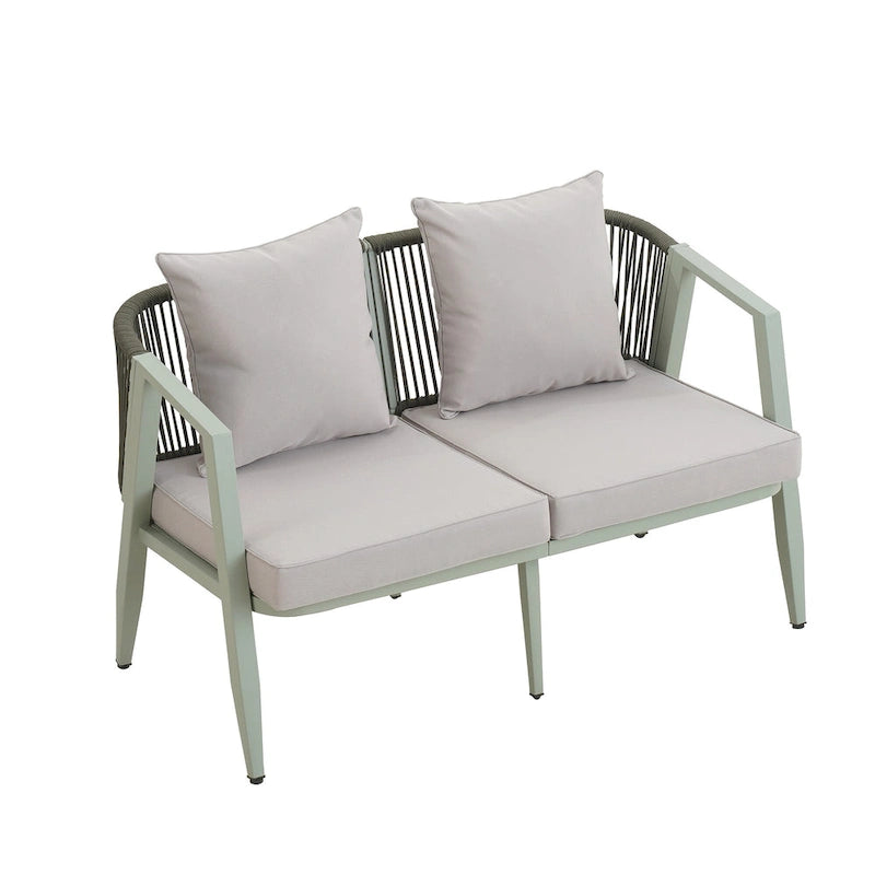 Chaises d'extérieur en métal avec table en fer pour terrasses (Lot de 4)