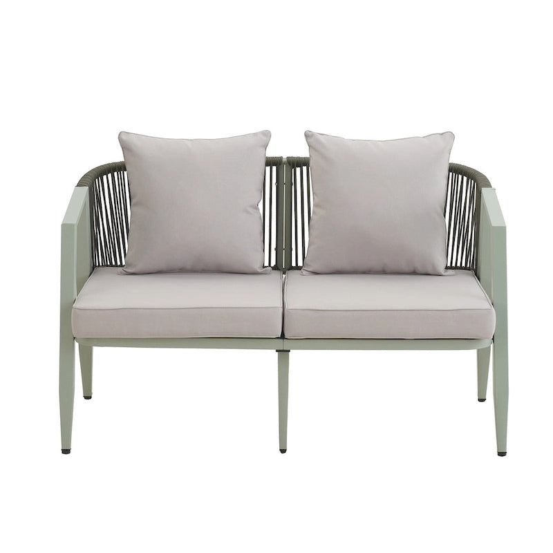 Chaises d'extérieur en métal avec table en fer pour terrasses (Lot de 4)