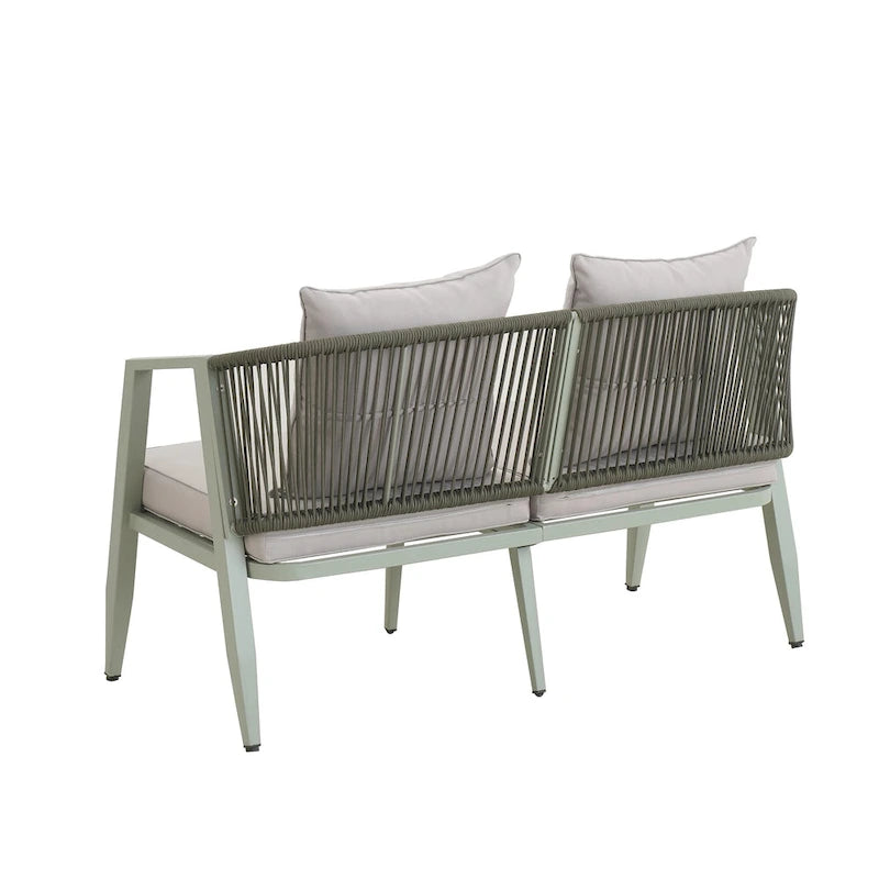 Chaises d'extérieur en métal avec table en fer pour terrasses (Lot de 4)