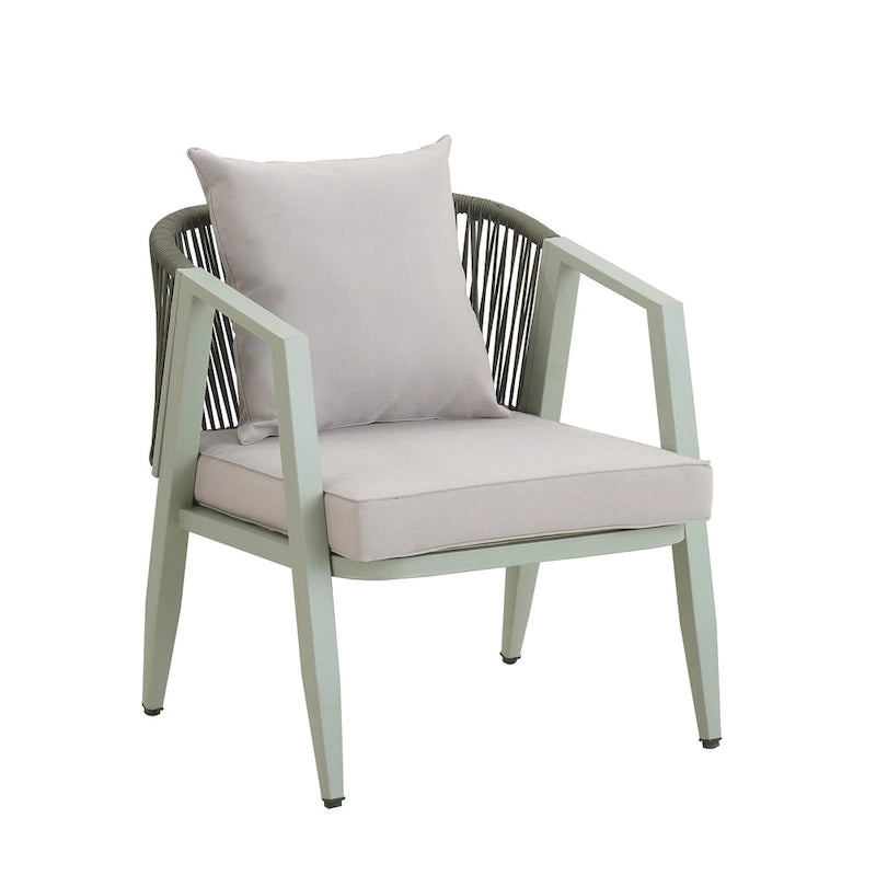 Chaises d'extérieur en métal avec table en fer pour terrasses (Lot de 4)