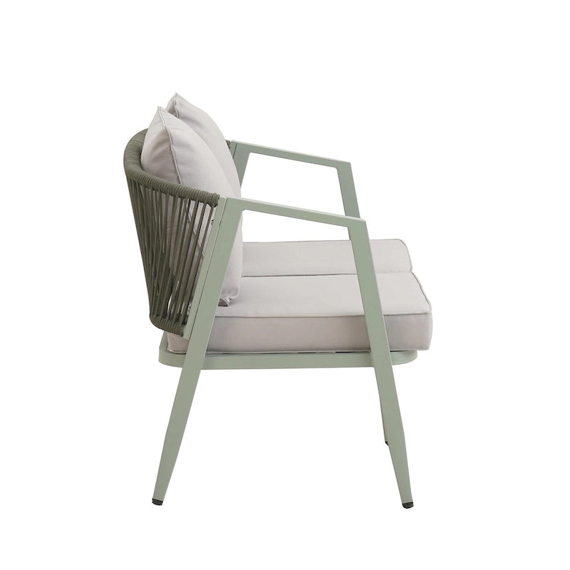 Chaises d'extérieur en métal avec table en fer pour terrasses (Lot de 4)