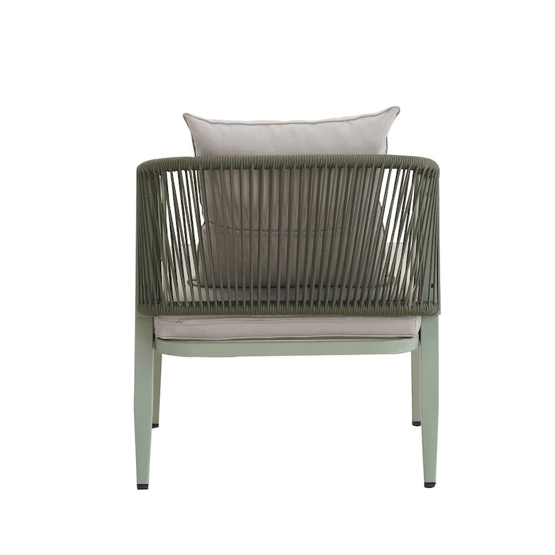 Chaises d'extérieur en métal avec table en fer pour terrasses (Lot de 4)