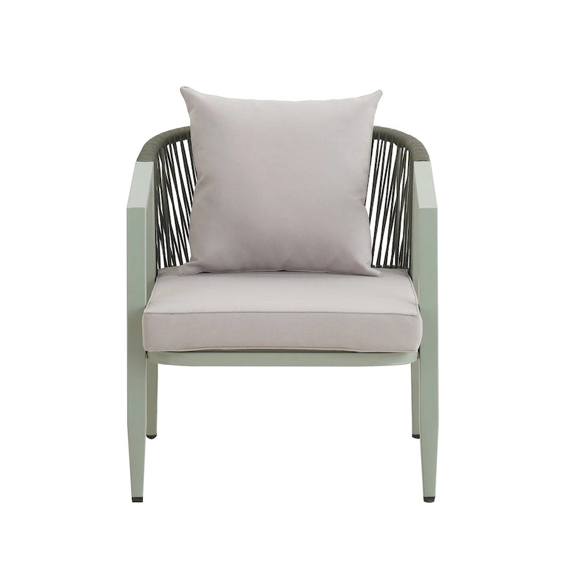 Chaises d'extérieur en métal avec table en fer pour terrasses (Lot de 4)