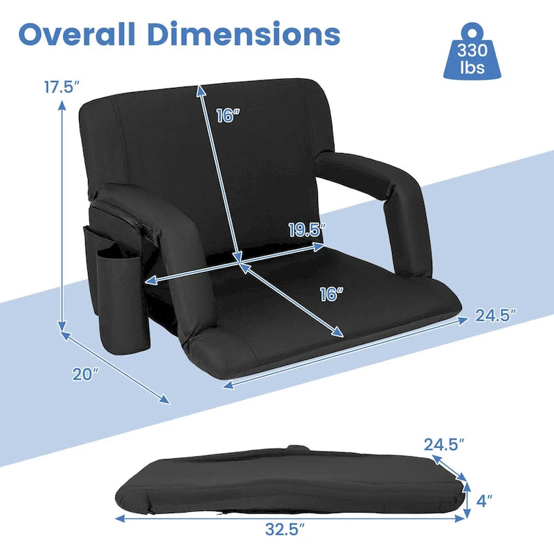 Costway Siège de stade 1/2 pièce pour gradins Chaise de gradin avec 6
