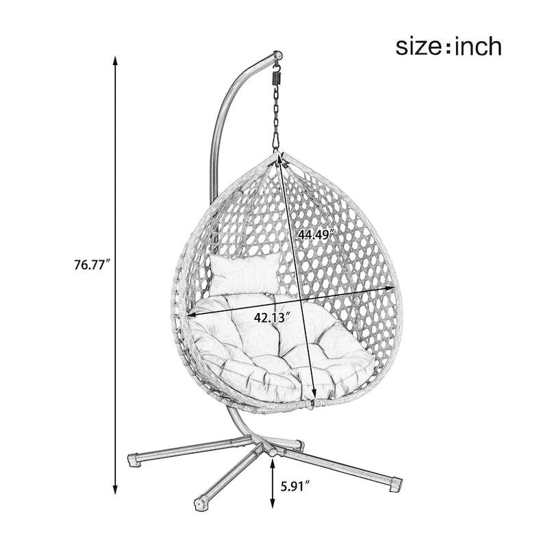 Chaise suspendue œuf polyvalente pour l'intérieur et l'extérieur