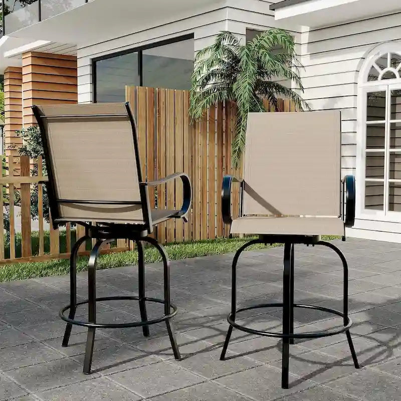 Tabourets de Bar Pivotants d'Extérieur pour Terrasse, Patio
