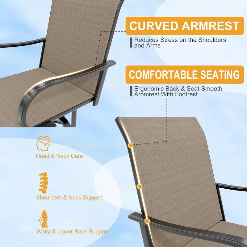Tabourets de Bar Pivotants d'Extérieur pour Terrasse, Patio