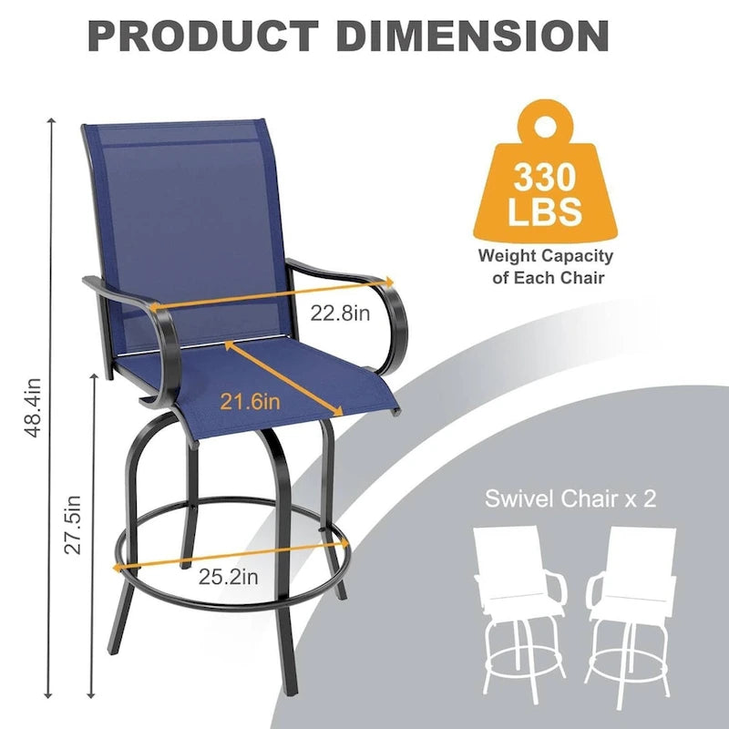 Tabourets de Bar Pivotants d'Extérieur pour Terrasse, Patio