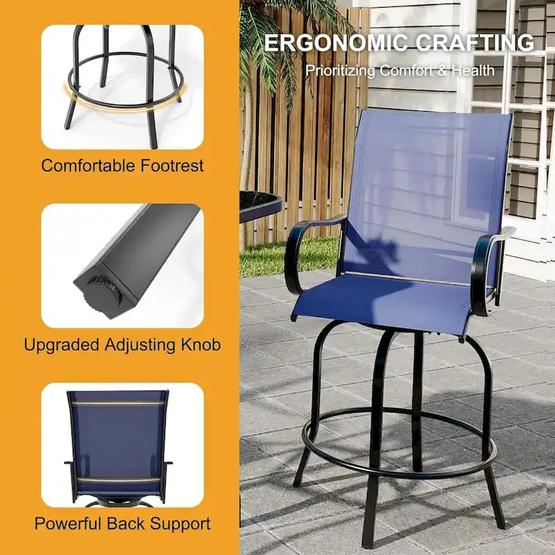 Tabourets de Bar Pivotants d'Extérieur pour Terrasse, Patio