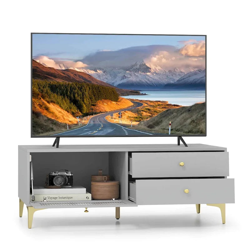 Meuble TV moderne Costway pour téléviseurs 55 pouces avec porte abattante 2 - Voir détails