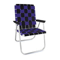 Chaise pliante en aluminium avec sangle pour le camping, le sport et la plage, noire et violette classique