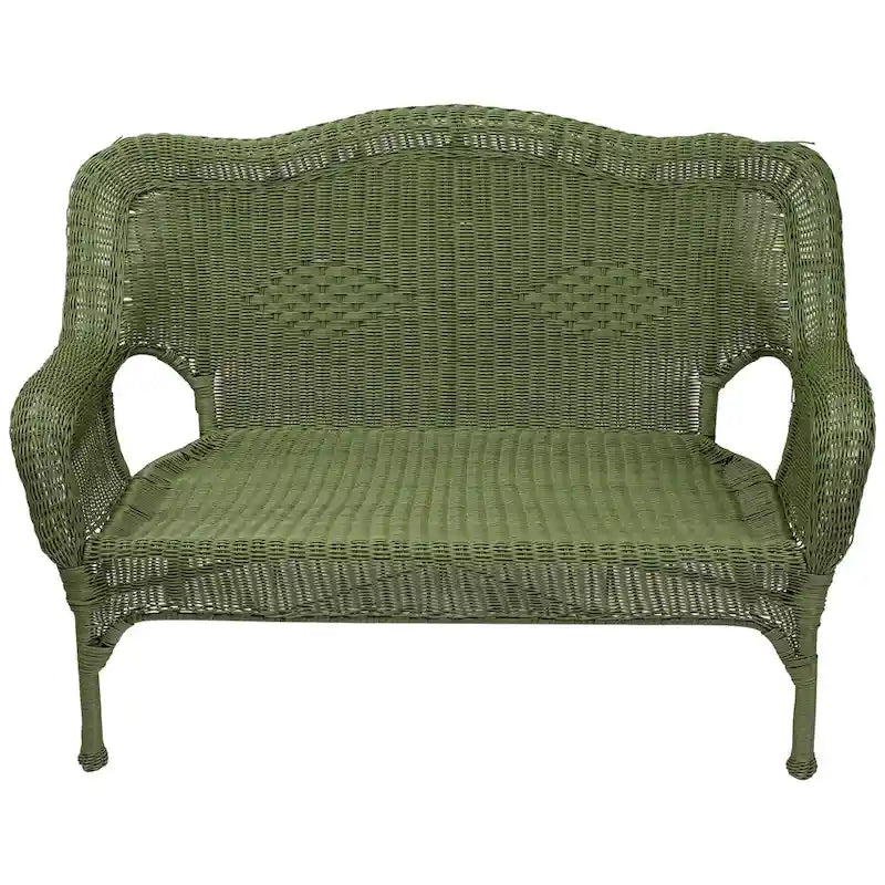 Ensemble de conversation d'extérieur en osier - Vert mousse - 4 pièces